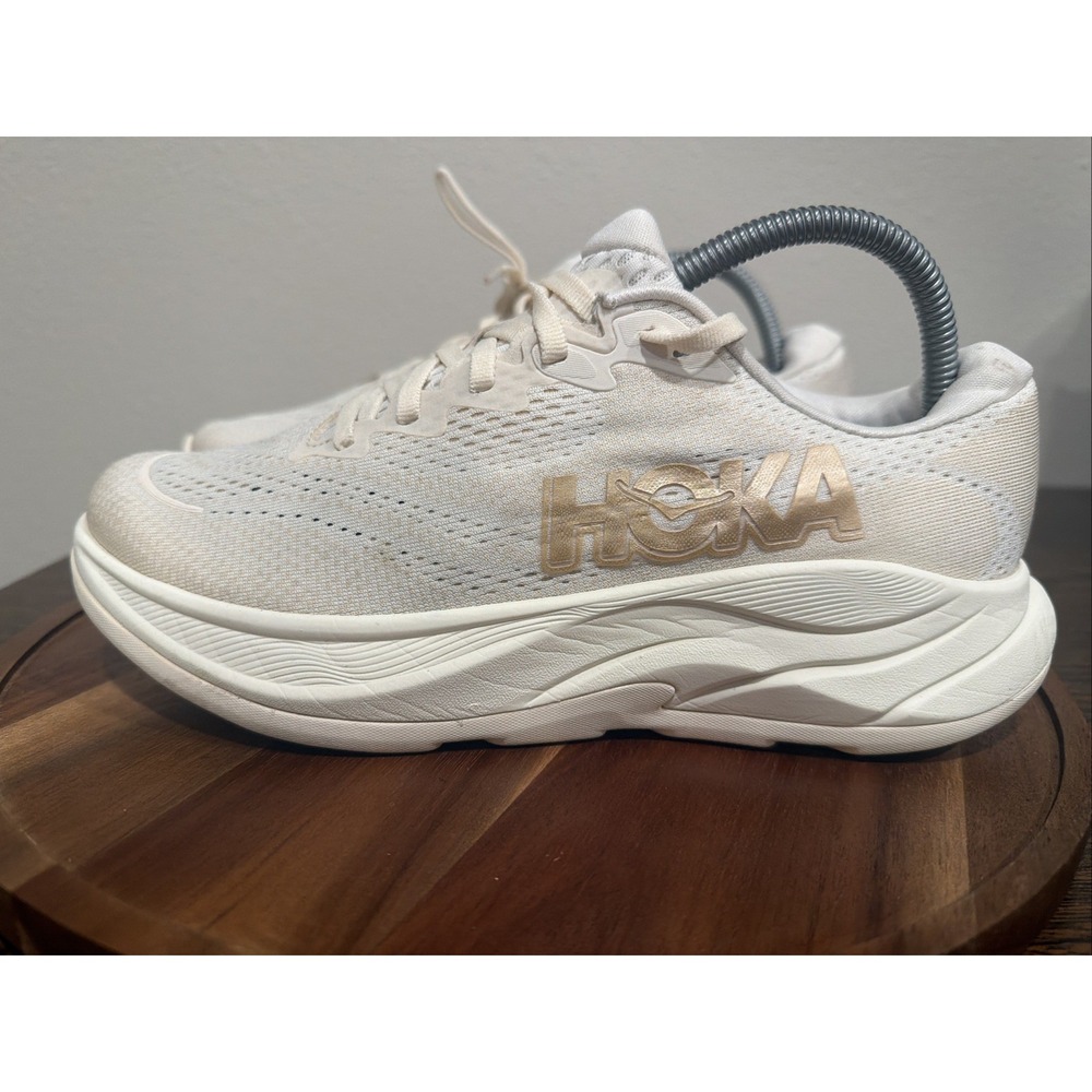 Hoka Rincon 4 Women's Running Shoes Size 8.5 B Vanilla Birch Rose Pink 1155131